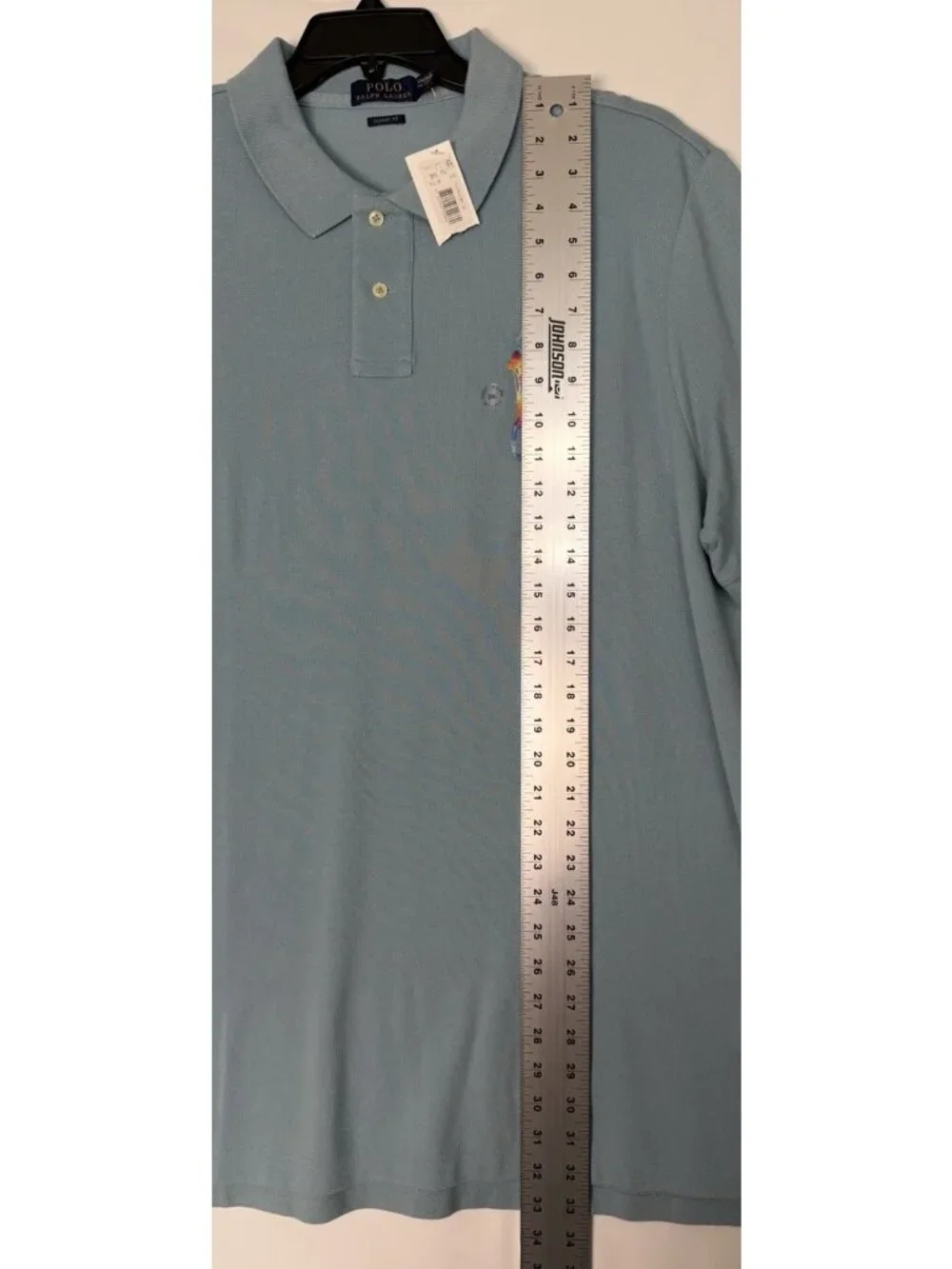 Polo Ralph Lauren Shirt Mens XXL Classic Fit Light Blue Big Pony Rainbow Tie Dye